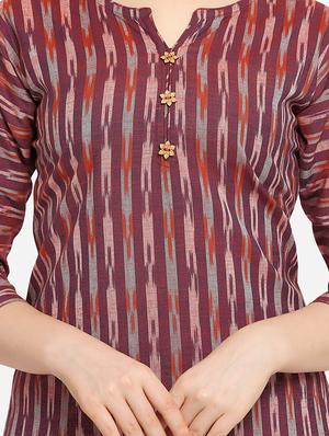 ikat print straight kurta - 17273752 - Standard Image - 4