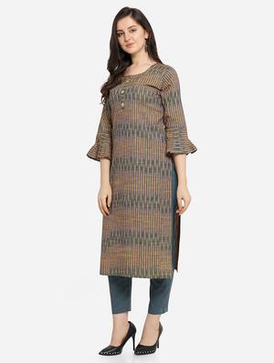 ikat print straight kurta - 17273753 - Standard Image - 2
