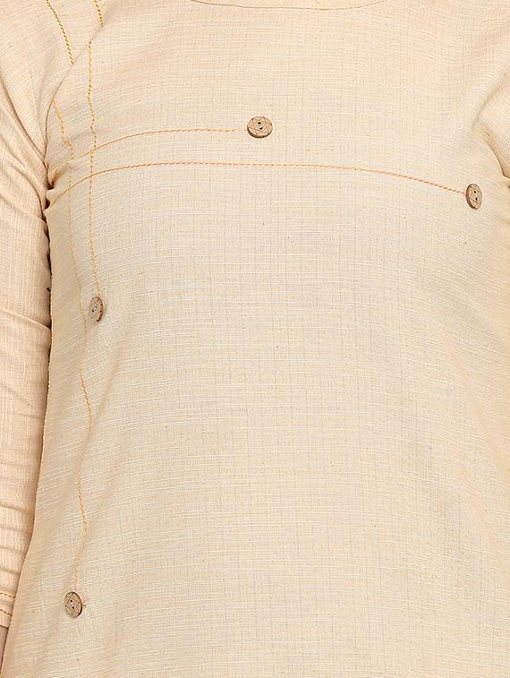 button detailed solid straight kurta - 17273759 - Zoom Image - 4