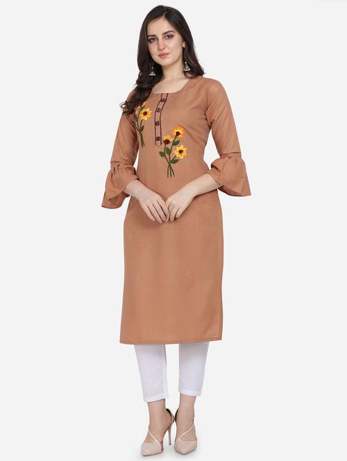 embroidered straight kurta - 17273765 - Standard Image - 1