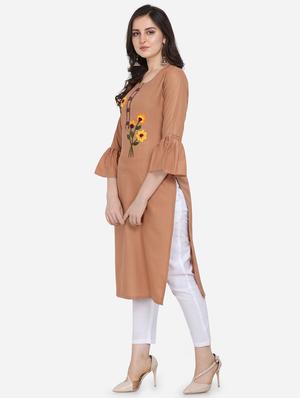 embroidered straight kurta - 17273765 - Standard Image - 2