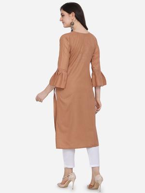 embroidered straight kurta - 17273765 - Standard Image - 3