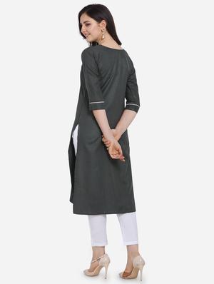 embroidered straight kurta - 17273766 - Standard Image - 3