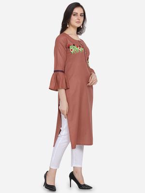 embroidered straight kurta - 17273768 - Standard Image - 2