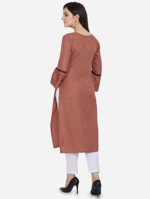 embroidered straight kurta - 17273768 - Standard Image - 3