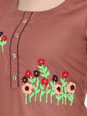 embroidered straight kurta - 17273768 - Standard Image - 4