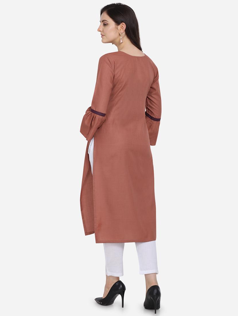 embroidered straight kurta - 17273768 - Zoom Image - 3