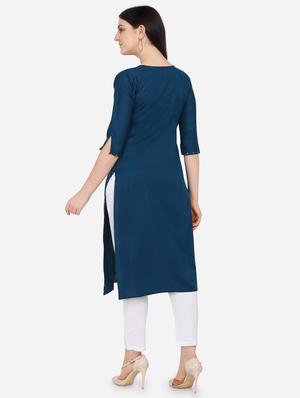 foil print straight kurta - 17273773 - Standard Image - 3