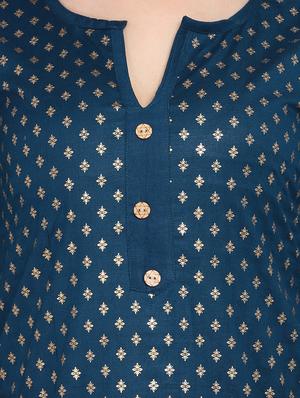 foil print straight kurta - 17273773 - Standard Image - 4