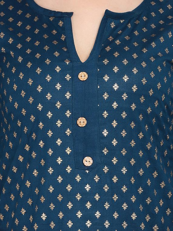 foil print straight kurta - 17273773 - Zoom Image - 4