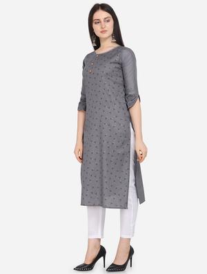 foil print straight kurta - 17273777 - Standard Image - 2