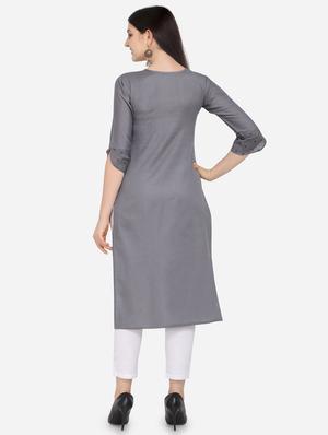 foil print straight kurta - 17273777 - Standard Image - 3