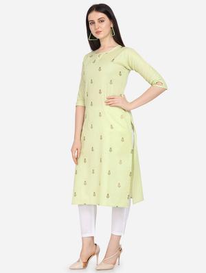 foil print straight kurta - 17273778 - Standard Image - 2