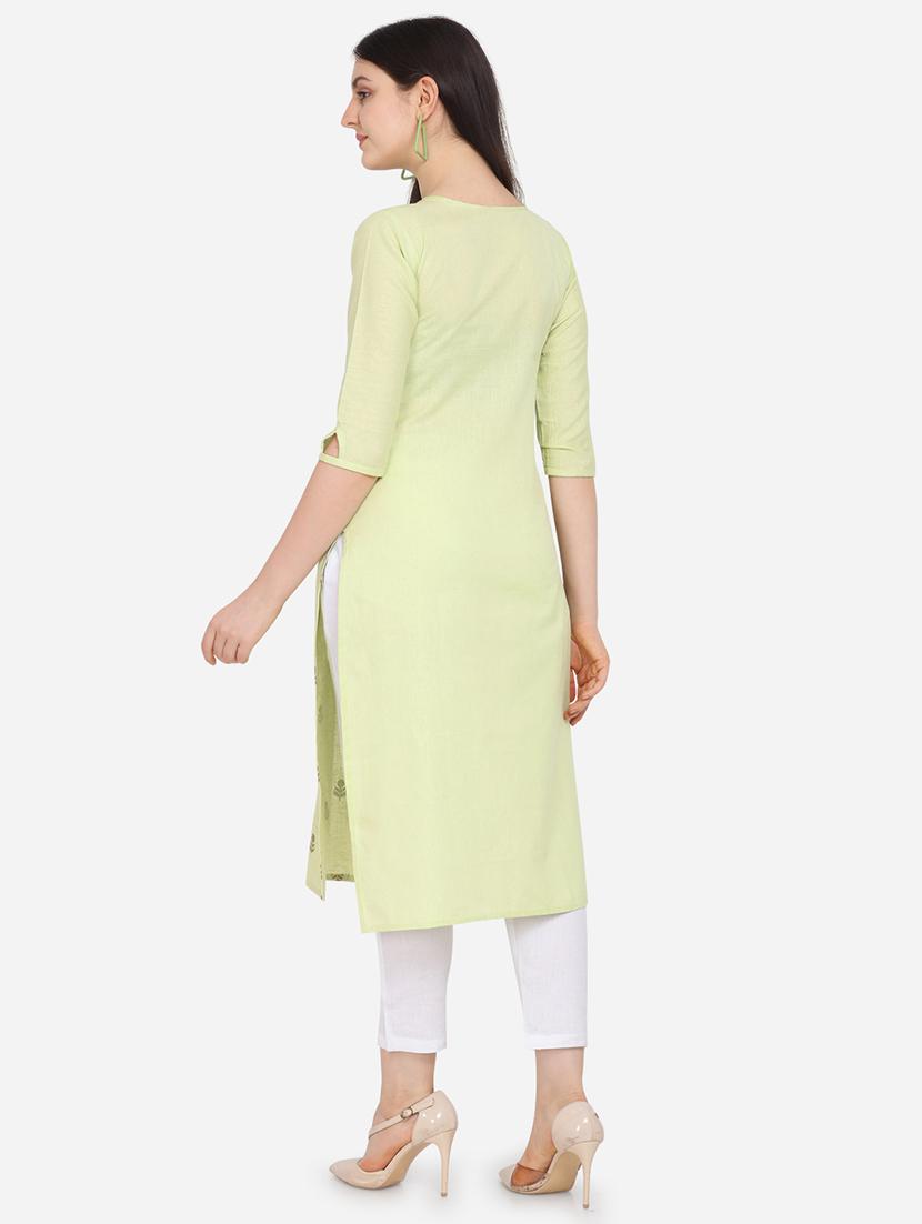 foil print straight kurta - 17273778 - Zoom Image - 3