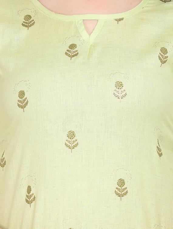 foil print straight kurta - 17273778 - Zoom Image - 4