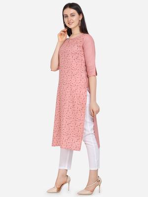 foil print straight kurta - 17273779 - Standard Image - 2