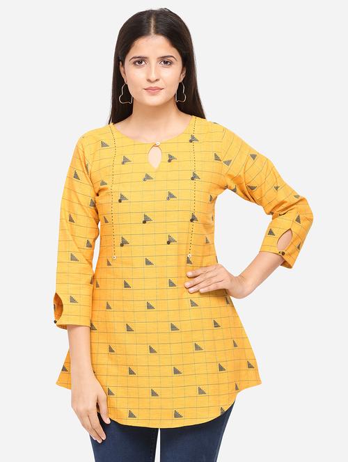 checkered a-line kurti - 17273783 - Standard Image - 1