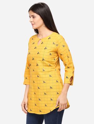 checkered a-line kurti - 17273783 - Standard Image - 2