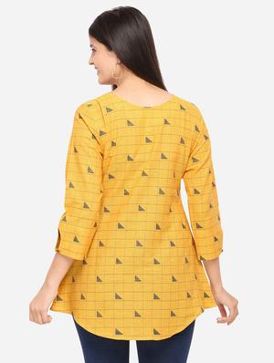 checkered a-line kurti - 17273783 - Standard Image - 3