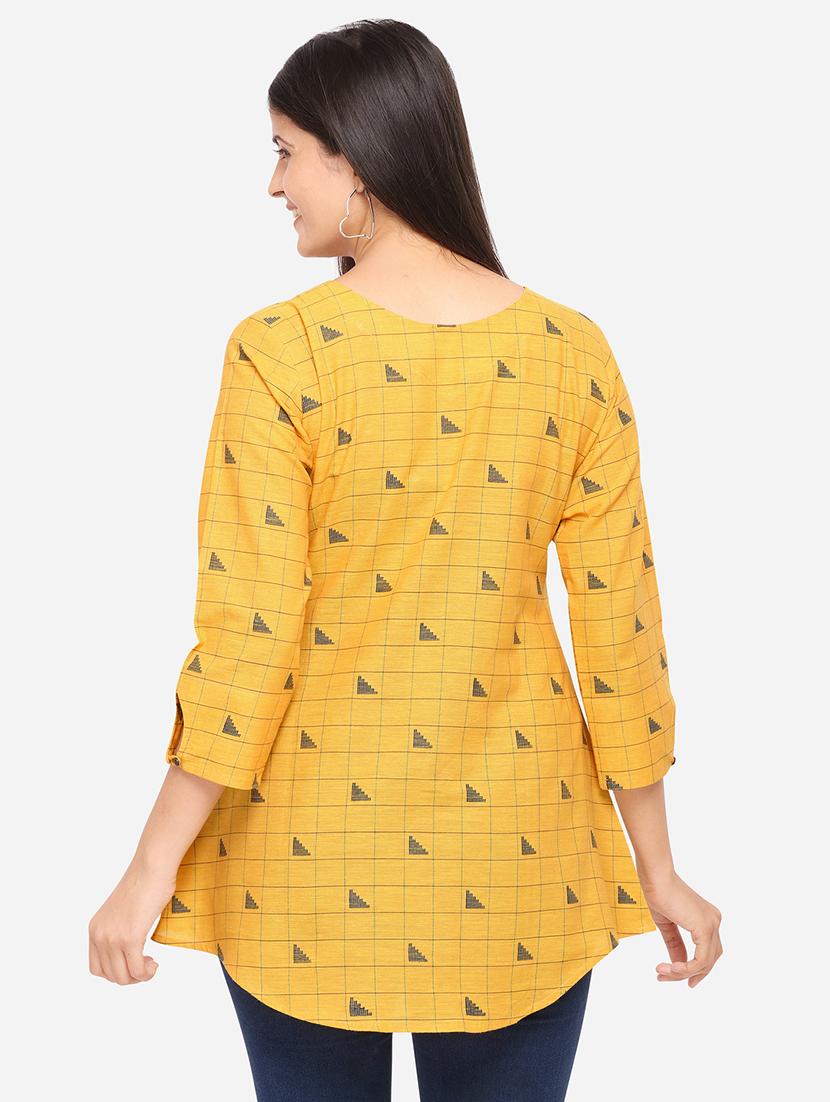 checkered a-line kurti - 17273783 - Zoom Image - 3