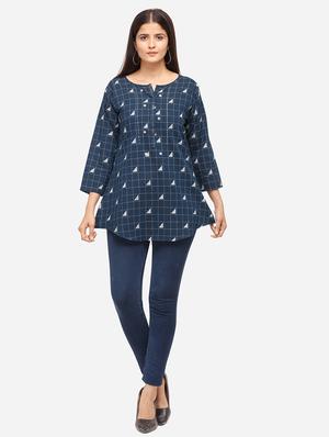 checkered a-line kurti - 17273784 - Standard Image - 4
