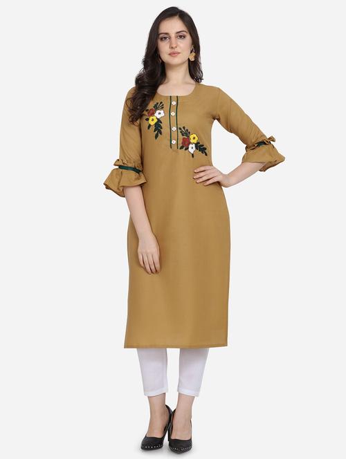 embroidered straight kurta - 17273793 - Standard Image - 1
