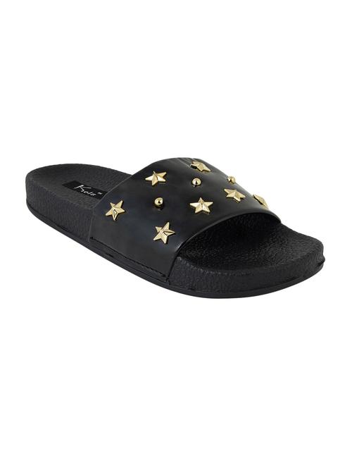 black slip on flip flops - 17273946 - Standard Image - 1