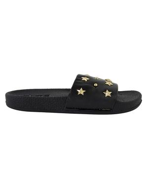 black slip on flip flops - 17273946 - Standard Image - 2