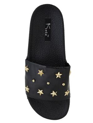 black slip on flip flops - 17273946 - Standard Image - 4