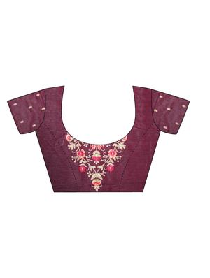 self design jacquard work woven saree with blouse - 17274049 - Standard Image - 2
