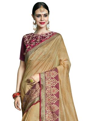 self design jacquard work woven saree with blouse - 17274049 - Standard Image - 3