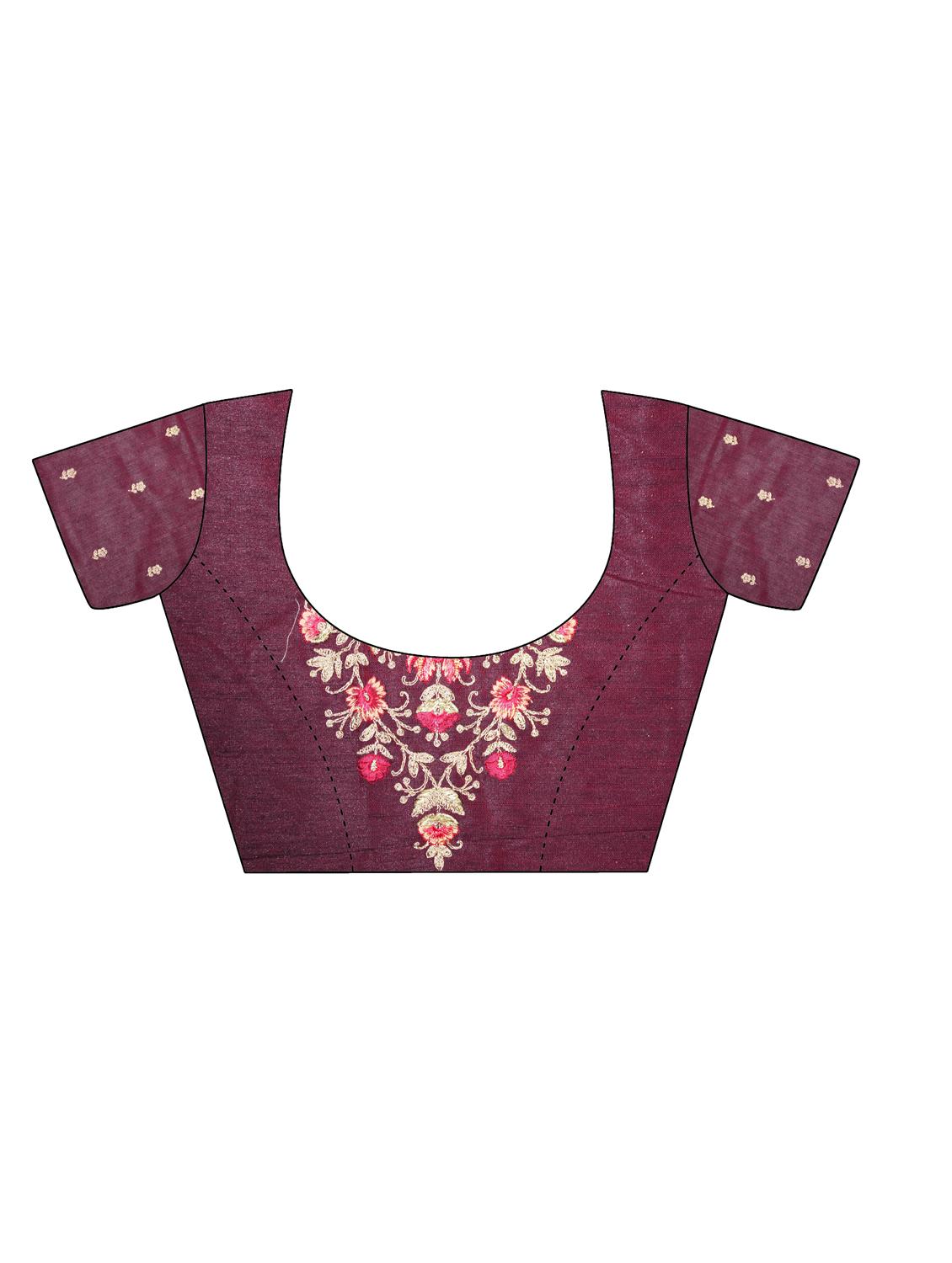 self design jacquard work woven saree with blouse - 17274049 - Zoom Image - 2