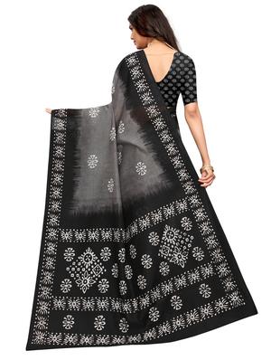 floral print woven saree with blouse - 17274059 - Standard Image - 2