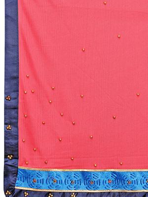 solid embellished bordered saree with blouse - 17274132 - Standard Image - 4