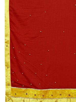 solid embellished bordered saree with blouse - 17274133 - Standard Image - 4