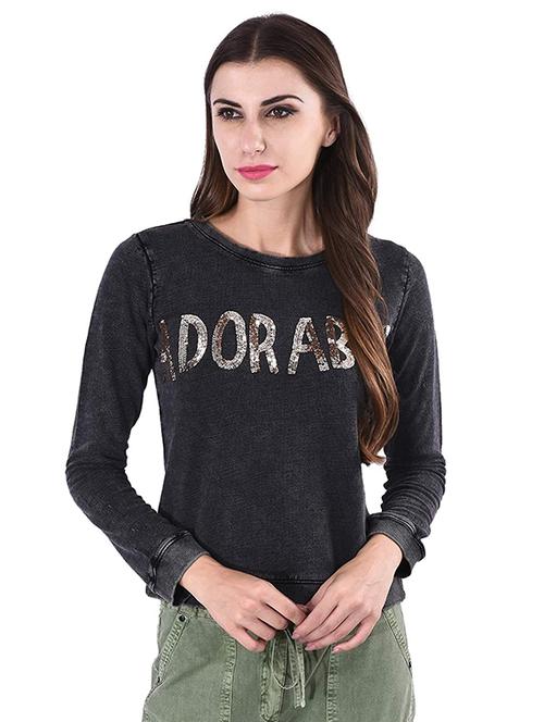 round neck embellished top - 17274161 - Standard Image - 1
