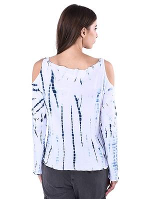 cold shoulder tie & dye top - 17274165 - Standard Image - 3