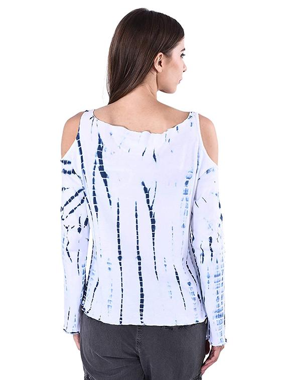 cold shoulder tie & dye top - 17274165 - Zoom Image - 3