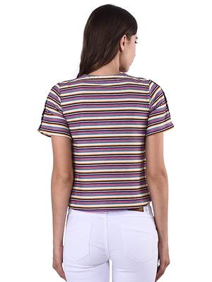 v neck striped top - 17274175 - Standard Image - 3