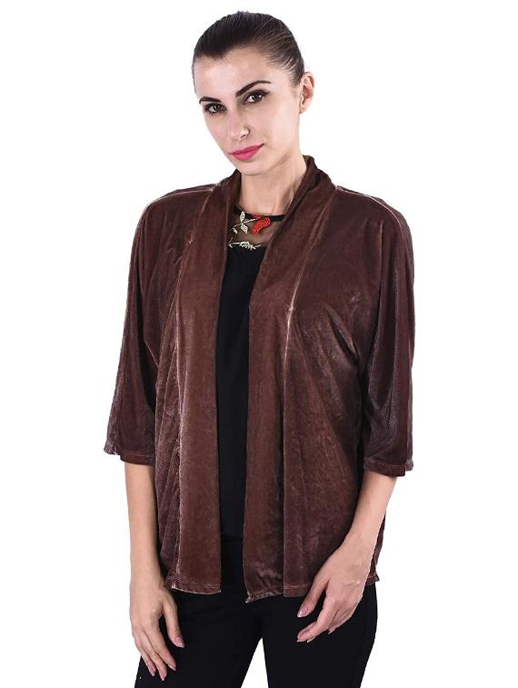 front open velvet shrug - 17274177 - Zoom Image - 1