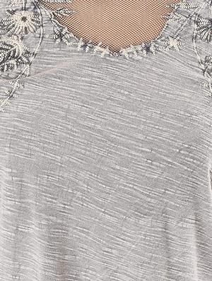 mesh panel embellished top - 17274181 - Standard Image - 4