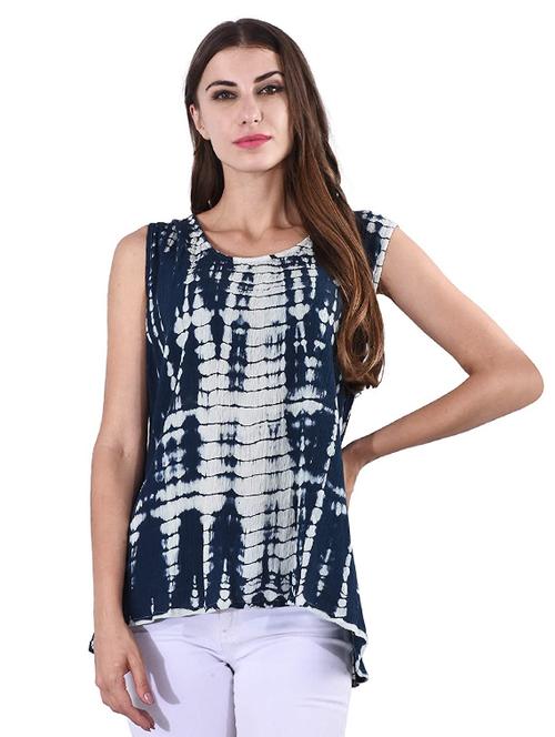 round neck shibori top - 17274185 - Standard Image - 1