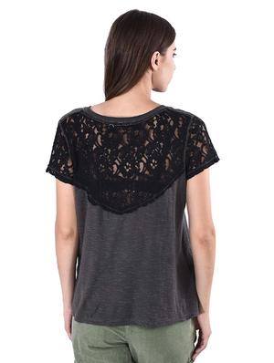 lace panel tee - 17274190 - Standard Image - 3