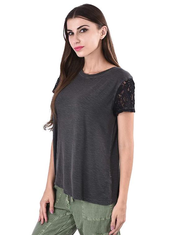 lace panel tee - 17274190 - Zoom Image - 2