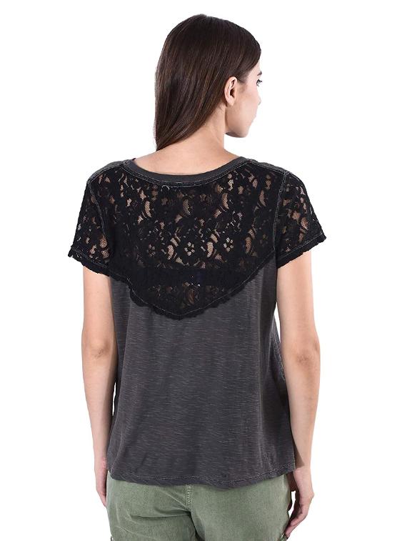 lace panel tee - 17274190 - Zoom Image - 3