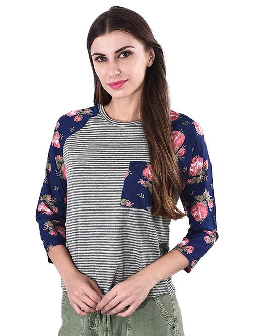raglan sleeves printed top - 17274193 - Standard Image - 1