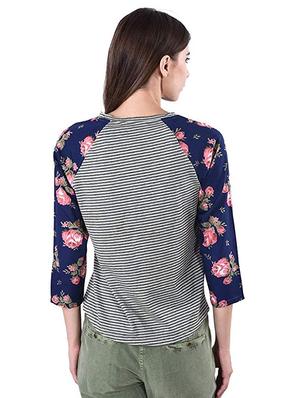 raglan sleeves printed top - 17274193 - Standard Image - 3