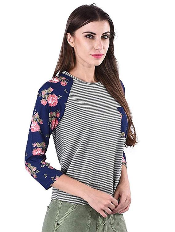raglan sleeves printed top - 17274193 - Zoom Image - 2