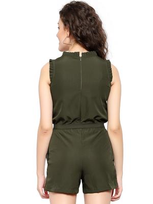 tie front solid romper - 17274286 - Standard Image - 3