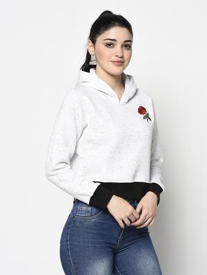 hooded neck cropped sweatshirt - 17274294 - Standard Image - 2